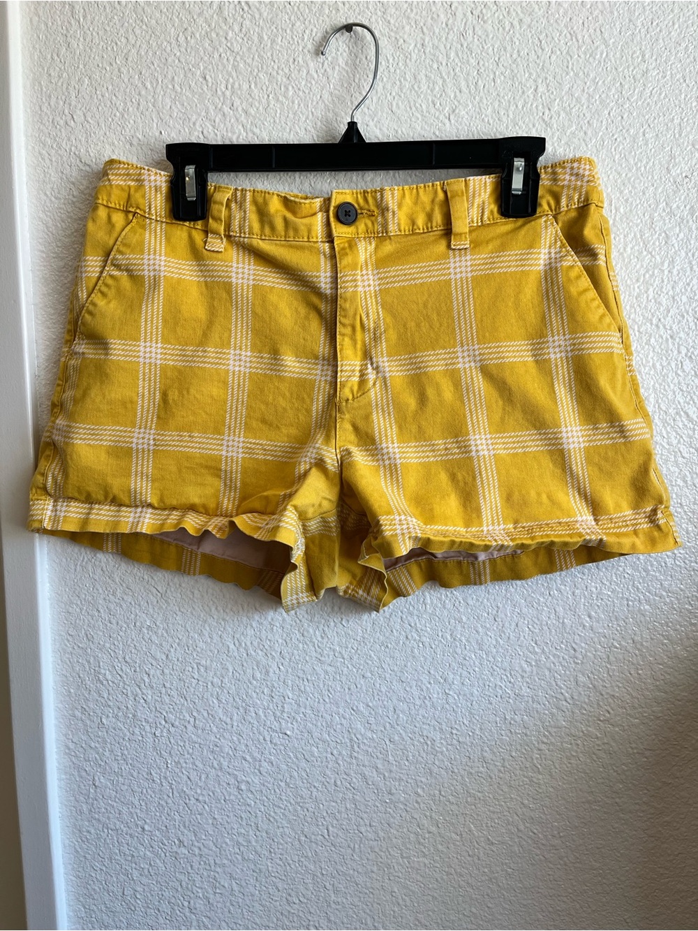 A New Day Yellow Plaid Shorts